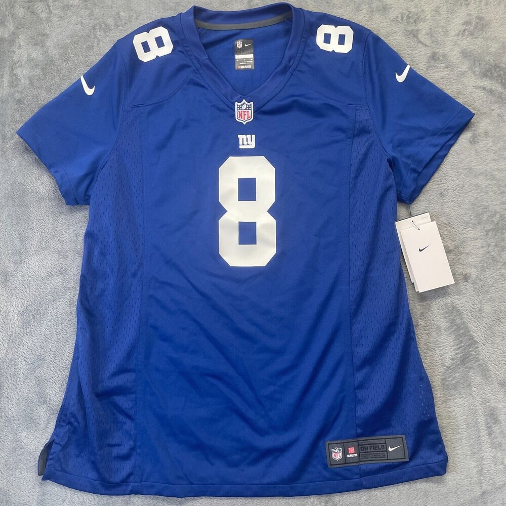 Nike New York Giants Game Jersey Women's Size XL Daniel Jones #8 Royal Blue NFL